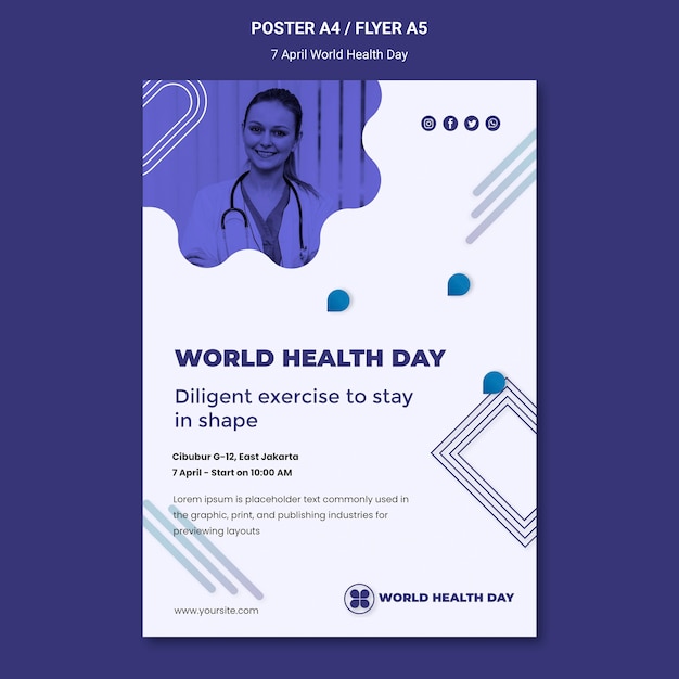 World health day poster template