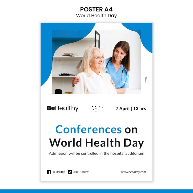 World health day poster template