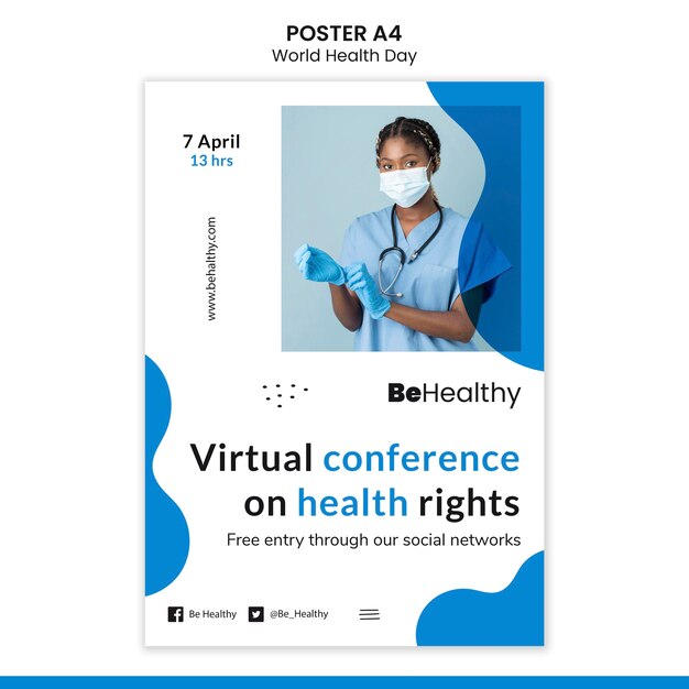 World health day poster template