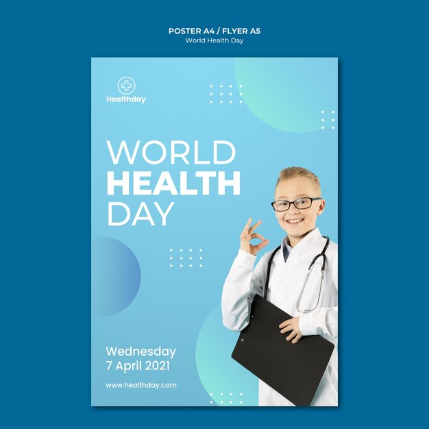 World health day poster template