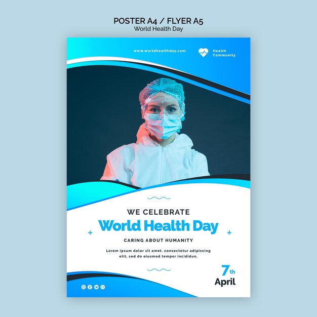 World health day poster template