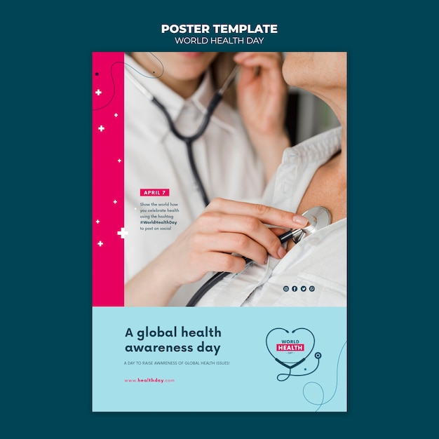 Free PSD world health day poster template