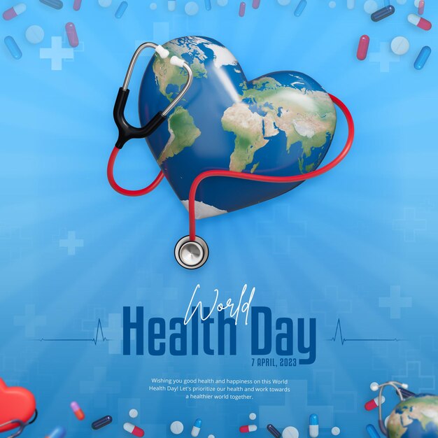 World health day social media post template