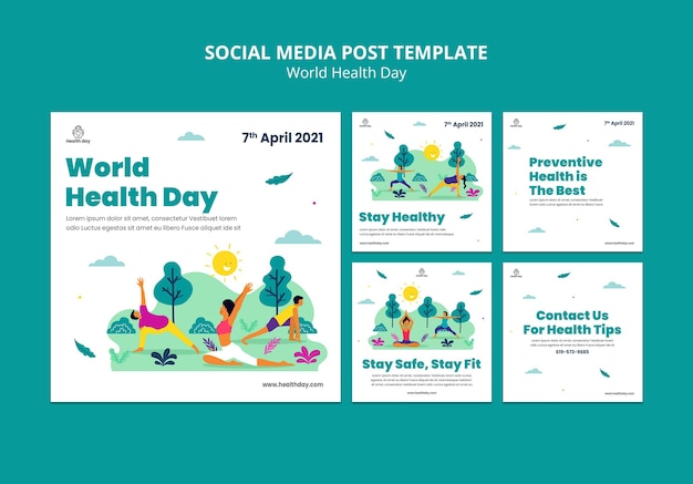 Free PSD world health day social media posts