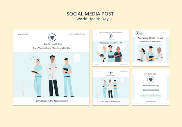 Free PSD world health day social media posts