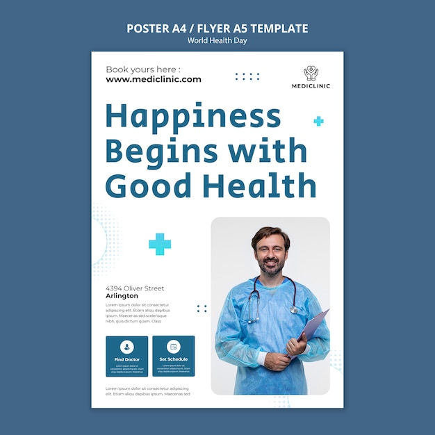 Free PSD world health day template design