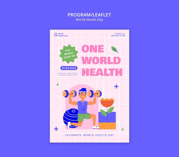 Free PSD world health day template design