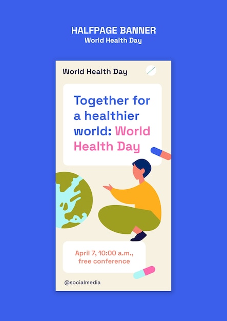 Free PSD world health day template design