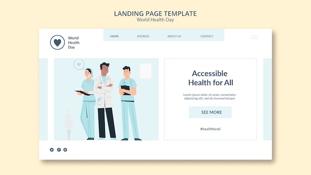 Free PSD world health day web template