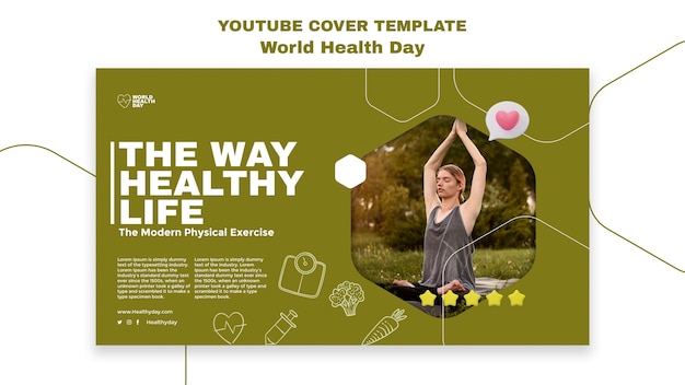 Free PSD world health day youtube cover template