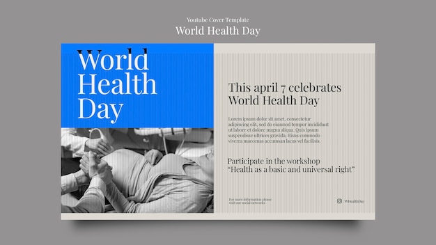 Free PSD world health day youtube cover template