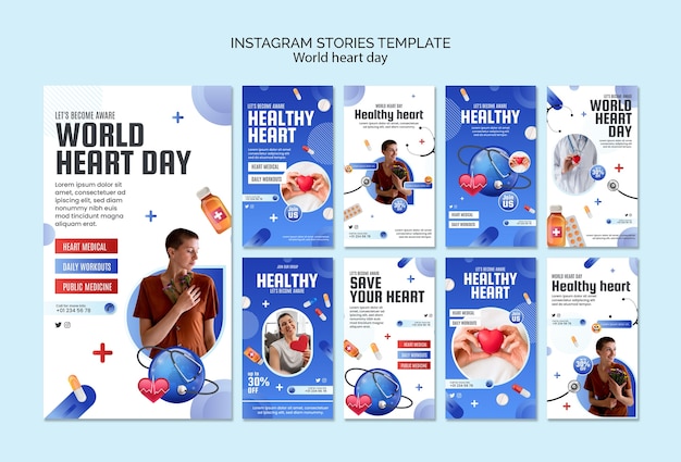 Free PSD world heart day instagram stories