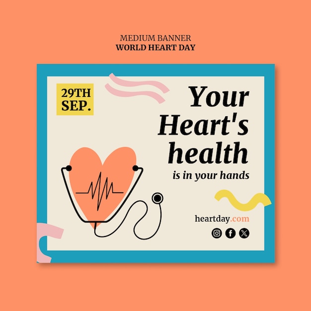 Free PSD world heart day template design