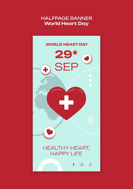 Free PSD world heart day template design