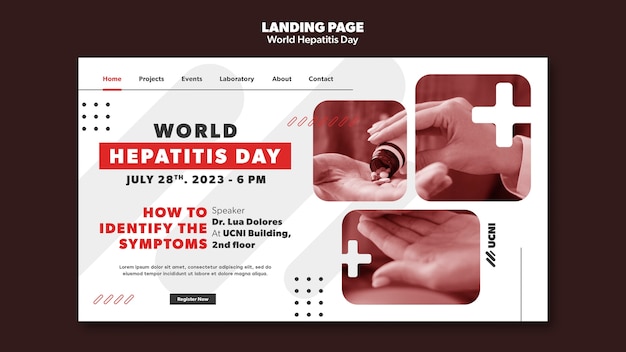 Free PSD world hepatitis day landing page template