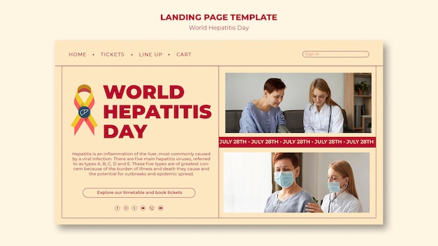 Free PSD world hepatitis day landing page template