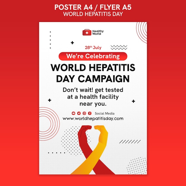 Free PSD world hepatitis day poster template