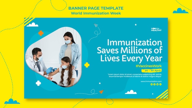 World immunization week banner template