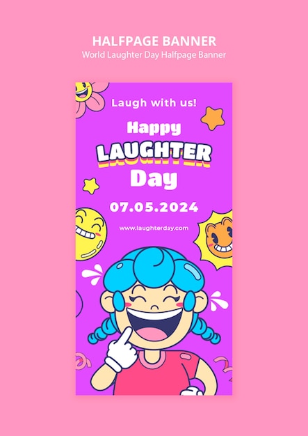 Free PSD world laughter day banner template