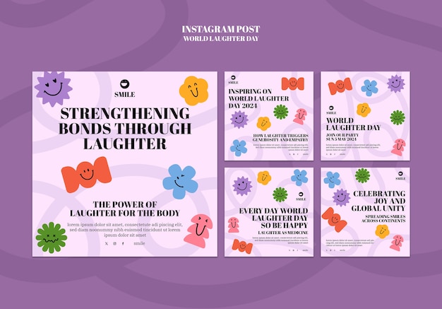 Free PSD world laughter day celebration  instagram posts