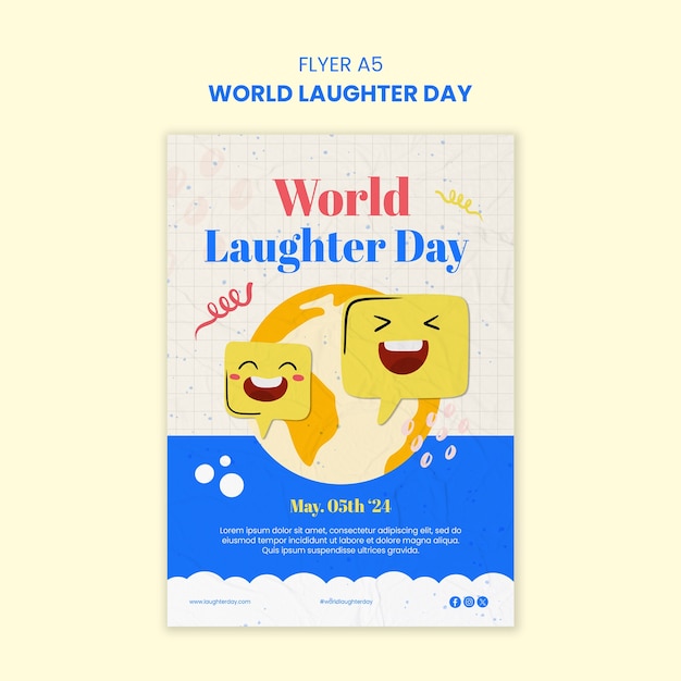 Free PSD world laughter day celebration poster template