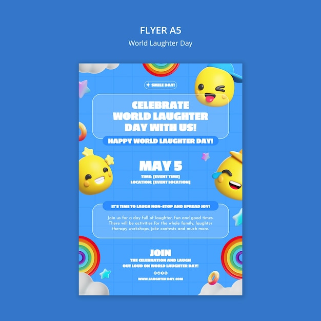 Free PSD world laughter day celebration poster template