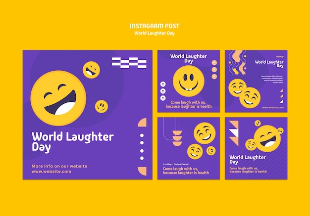 Free PSD world laughter day celebration template