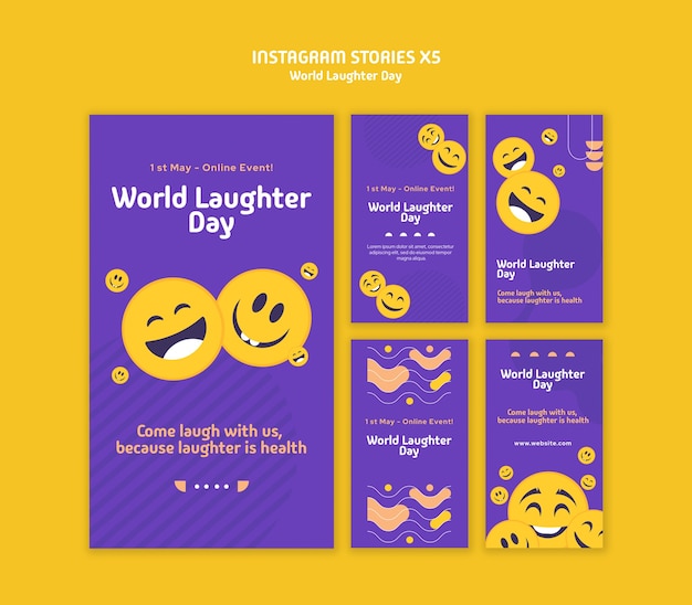 Free PSD world laughter day celebration template