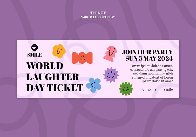 World laughter day celebration ticket  template