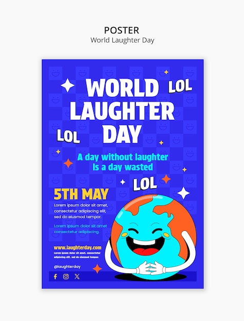 Free PSD world laughter day poster template