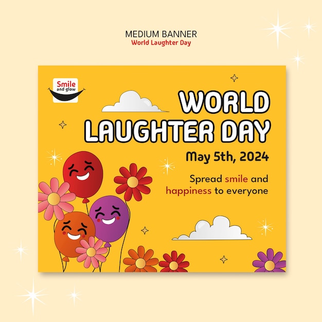 Free PSD world laughter day template design