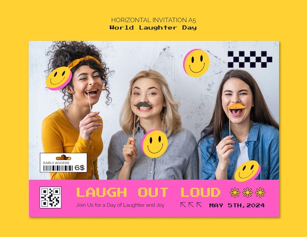 Free PSD world laughter day template design