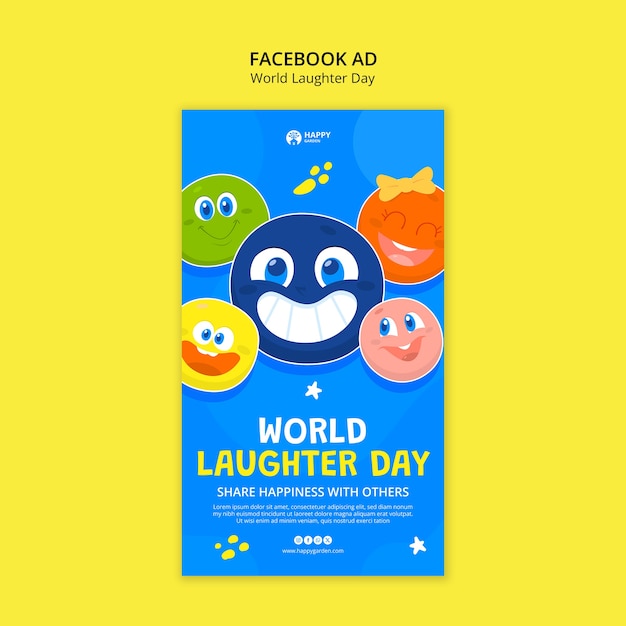 Free PSD world laughter day template