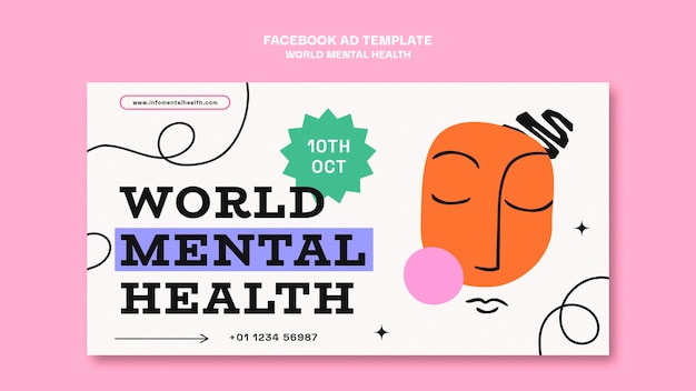 World mental health day facebook template