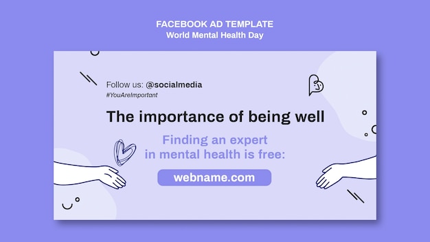 Free PSD world mental health day social media promo template