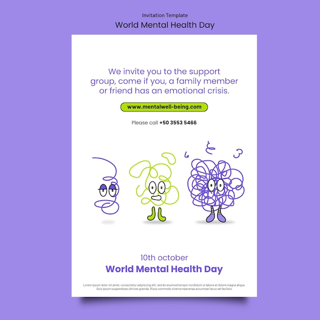 Free PSD world mental health day template design