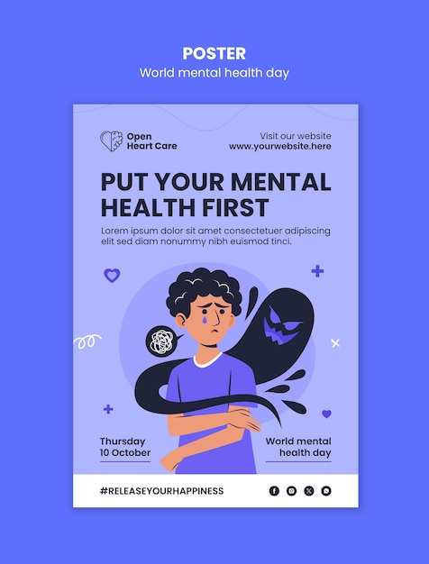 World mental health day template design