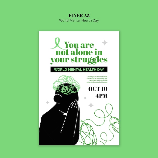 Free PSD world mental health day template design