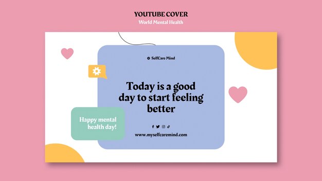 World mental health day youtube cover template