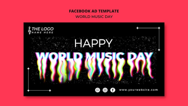 Free PSD world music day facebook template