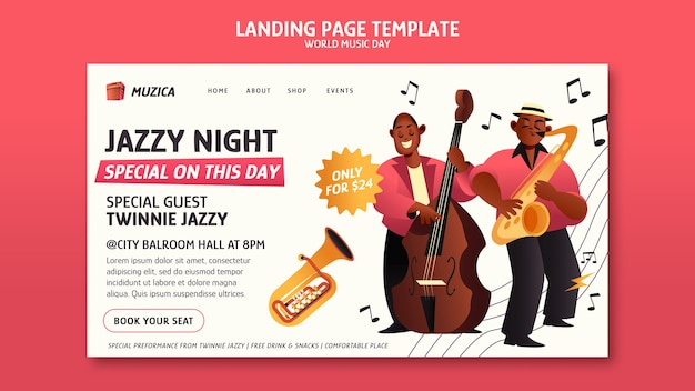 World music day landing page template