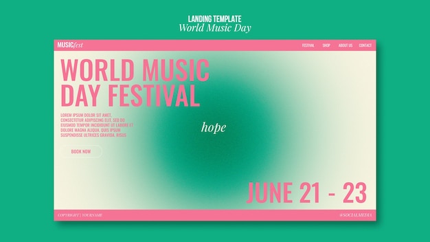 Free PSD world music day template design