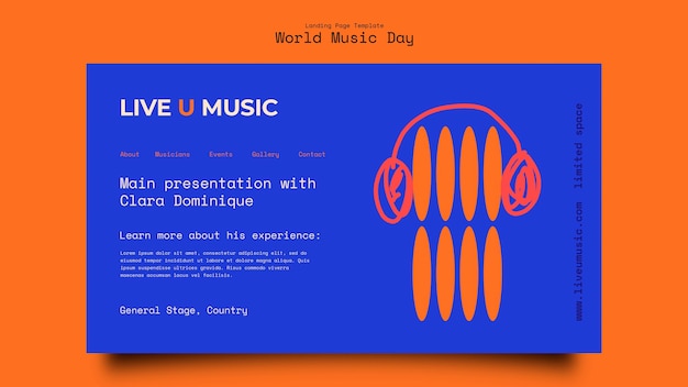 Free PSD world music day template design