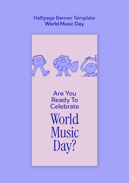 Free PSD world music day template design