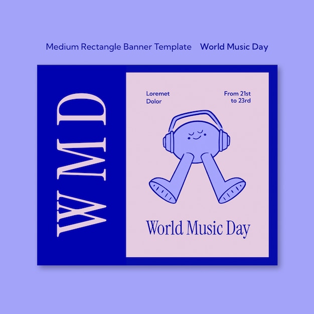 Free PSD world music day template design