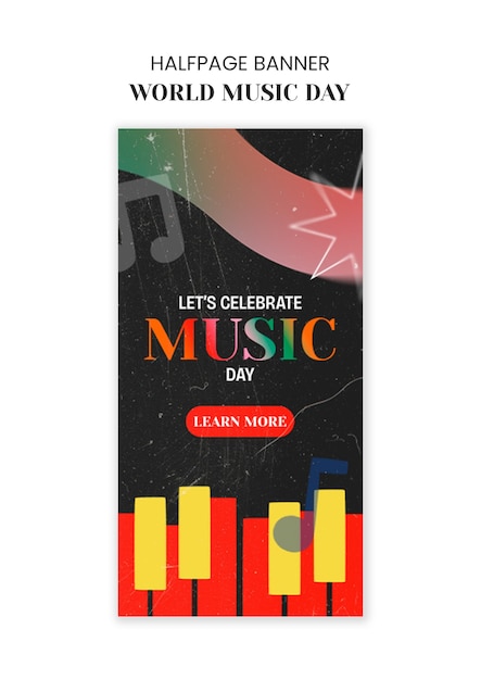 Free PSD world music day template design