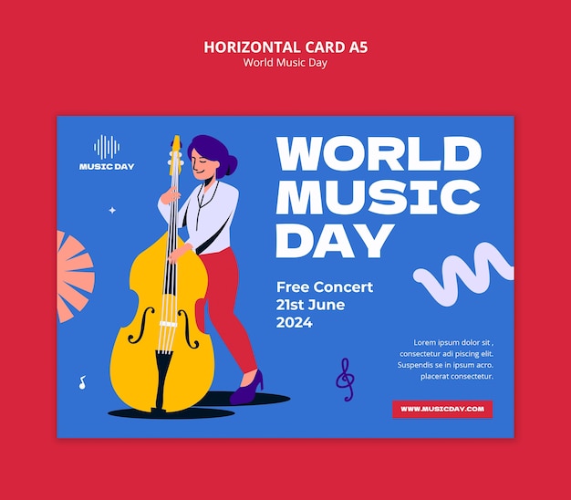 Free PSD world music day template design