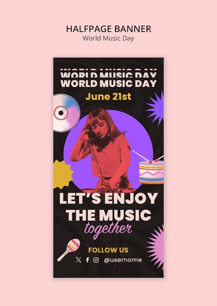 World music day template design