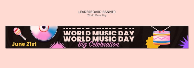 Free PSD world music day template design