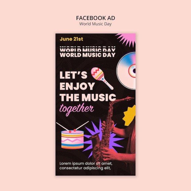 World music day template design